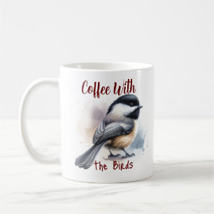 Aquarell Schwarzhauben-Vögel personalisieren Kaffeetasse