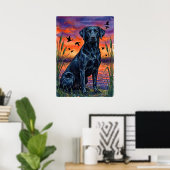 Aquarell-Schwarzlabrador-Marsch-Plakat Poster (Heimbüro)