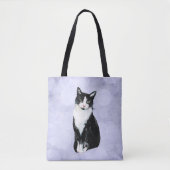 Aquarell-Schwarzweiss-Smokings-Katze Tasche (Vorderseite)