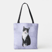 Aquarell-Schwarzweiss-Smokings-Katze Tasche (Rückseite)