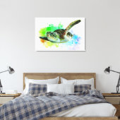 Aquarell Schwimmen Meer Schildkröte Leinwand (Insitu (Schlafzimmer))
