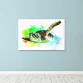 Aquarell Schwimmen Meer Schildkröte Leinwand (Insitu (Holzboden))