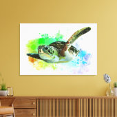 Aquarell Schwimmen Meer Schildkröte Leinwand (Insitu (Wohnzimmer))