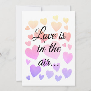 Aquarell-Schwimmende-Herzen-Hochzeitseinladung Einladung