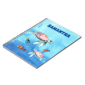 Aquarell Sea Friends Monogram Name Notizblock (Linke Seite)