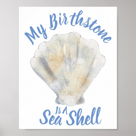 Aquarell Sea-Muschel mit meinem Sprichwort Poster (Vorne)
