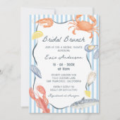 Aquarell Seafood Bridal Brunch Einladung (Vorderseite)
