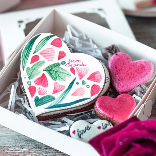 Aquarell Seashell Pink Herz-Aufkleber