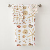 Aquarell Seashells Badhandtuch Set (Insitu)