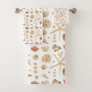 Aquarell Seashells Badhandtuch Set