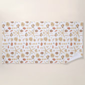 Aquarell Seashells Strandtuch (Vorderseite)