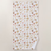 Aquarell Seashells Strandtuch (Vorderseite)