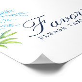 Aquarell Seaweed Beach Hochzeit Gefälligkeitszeich Poster (Ecke)