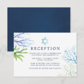 Aquarell Seaweed Beach Themed Bat Mitzvah Begleitkarte (Vorne/Hinten)