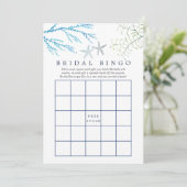Aquarell Seaweed Beach Themed Bridal Bingo (Stehend Vorderseite)
