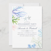 Aquarell Seawek Themed Engagement Party Einladung (Vorderseite)