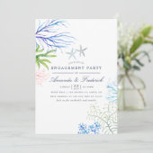 Aquarell Seawek Themed Engagement Party Einladung (Stehend Vorderseite)