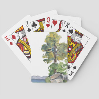 Aquarell-See-Design-Spielkarten Spielkarten