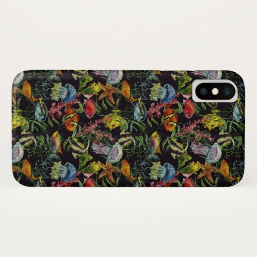 Aquarell-Seeleben-Muster 1 Case-Mate iPhone Hülle (Rückseite (Horizontal))