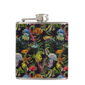 Aquarell-Seeleben-Muster 1 Flachmann (Vorderseite)