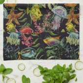 Aquarell-Seeleben-Muster 1 Geschirrtuch (Gefaltet)