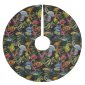 Aquarell-Seeleben-Muster 1 Polyester Weihnachtsbaumdecke (Vorderseite)