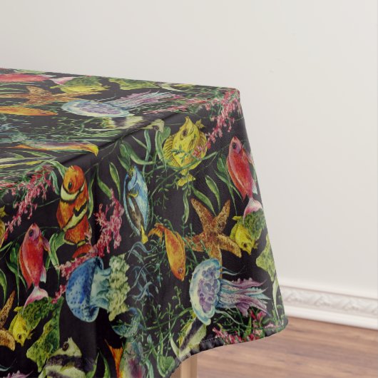 Aquarell-Seeleben-Muster 1 Tischdecke (Beispiel)