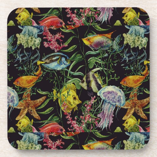 Aquarell-Seeleben-Muster 1 Untersetzer (Vorderseite)