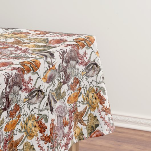 Aquarell-Seeleben-Muster 2 Tischdecke (Beispiel)