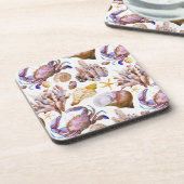 Aquarell-Seeleben-Muster 4 Getränkeuntersetzer (Linke Seite)