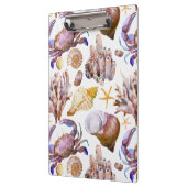 Aquarell-Seeleben-Muster 4 Klemmbrett (Links)