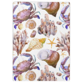 Aquarell-Seeleben-Muster 4 Klemmbrett (Rückseite)