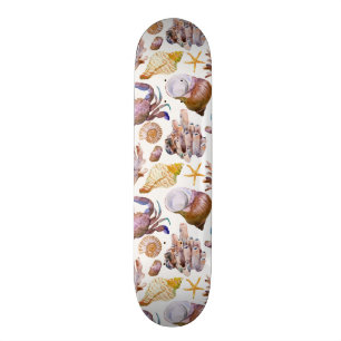 Aquarell-Seeleben-Muster 4 Skateboard