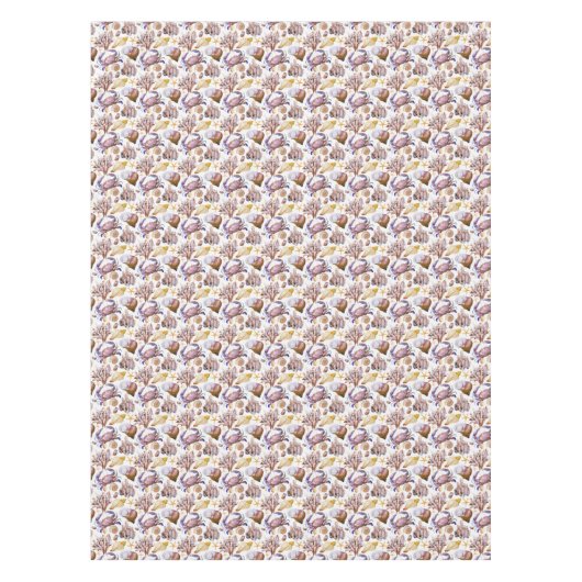 Aquarell-Seeleben-Muster 4 Tischdecke (Vorderseite)