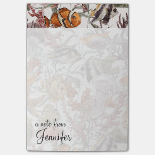 Aquarell-Seeleben-Muster   addieren Ihren Namen Post-it Klebezettel