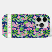 Aquarell-Seepferdchen-Monogramm Case-Mate iPhone Hülle (Rückseite (Horizontal))