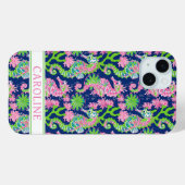 Aquarell-Seepferdchen-Monogramm Case-Mate iPhone Hülle (Rückseite (Horizontal))