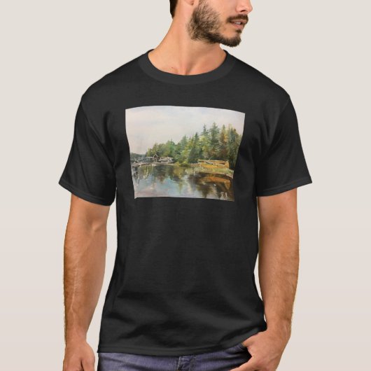 Aquarell Seepromenade Albergo Colmanicchio T-Shirt (Vorderseite)