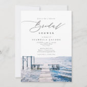 Aquarell Seepromenade Brautparty Einladung (Vorderseite)