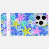 Aquarell-Seestern-Monogramm  Case-Mate iPhone Hülle (Rückseite (Horizontal))