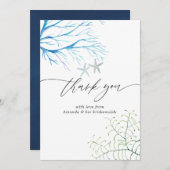 Aquarell Seetang Strand Gedecktes Brautparty Dankeskarte (Vorne/Hinten)