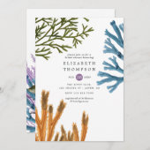 Aquarell Seetang Strand Gedecktes Brautparty Einladung (Vorne/Hinten)