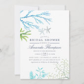 Aquarell Seetang Strand Gedecktes Brautparty Einladung (Vorderseite)