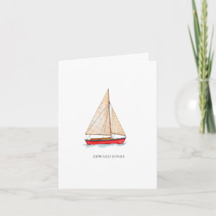 Aquarell-Segelboot gefaltete Dankeschön-Karte Dankeskarte