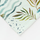 Aquarell-Segelboot mit Palme-Muster Fleecedecke (Ecke)