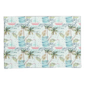 Aquarell-Segelboot mit Palme-Muster Kissenbezug (Vorderseite-Rechts)