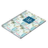 Aquarell-Segelboot mit Palme-Muster Notizblock (Linke Seite)