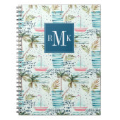 Aquarell-Segelboot mit Palme-Muster Notizblock (Vorderseite)
