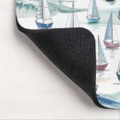 Aquarell-Segelboote auf See Nautical Mousepad (Ecke)