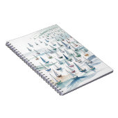 Aquarell-Segelboote auf See Nautical Notizblock (Rechte Seite)